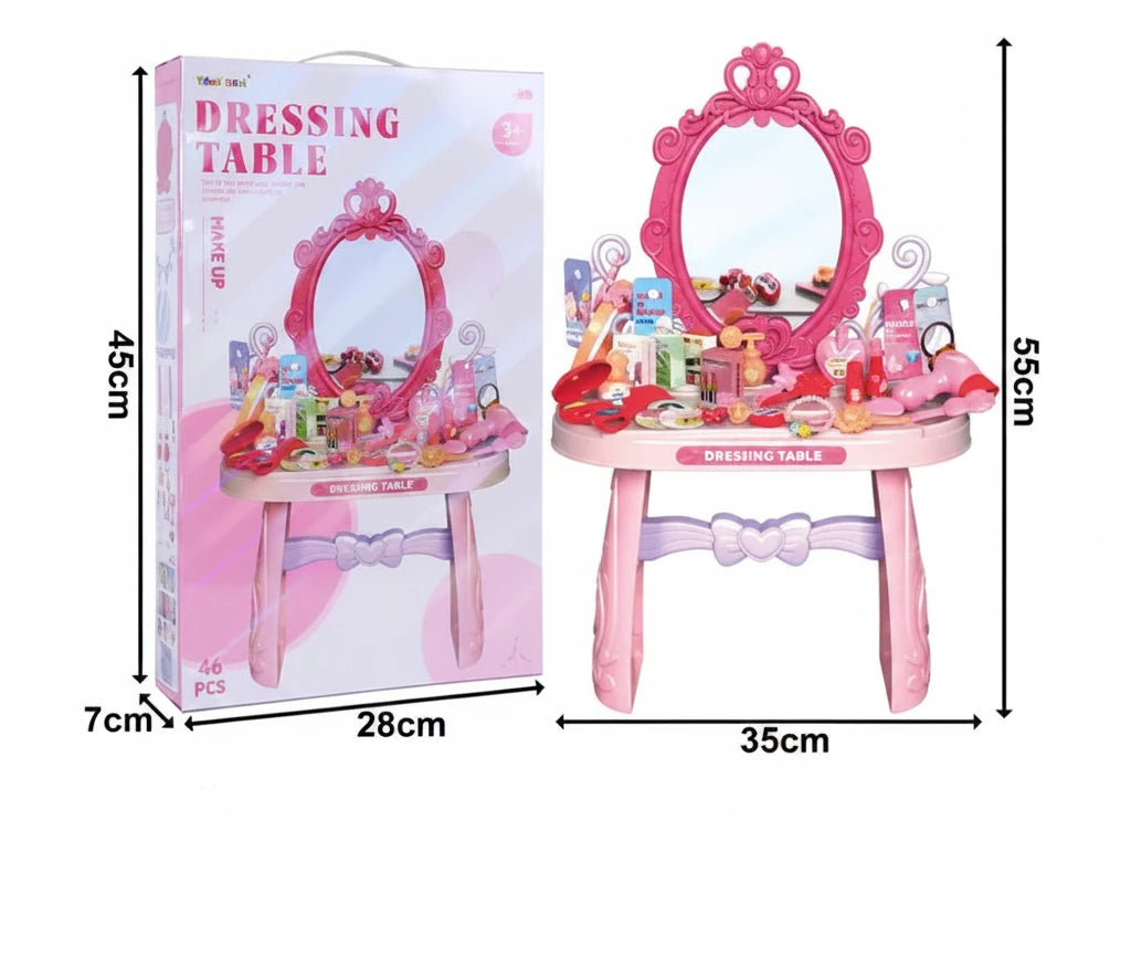 Royal Princess Pink Dressing Table – 46-Piece Beauty & Role-Play Set
