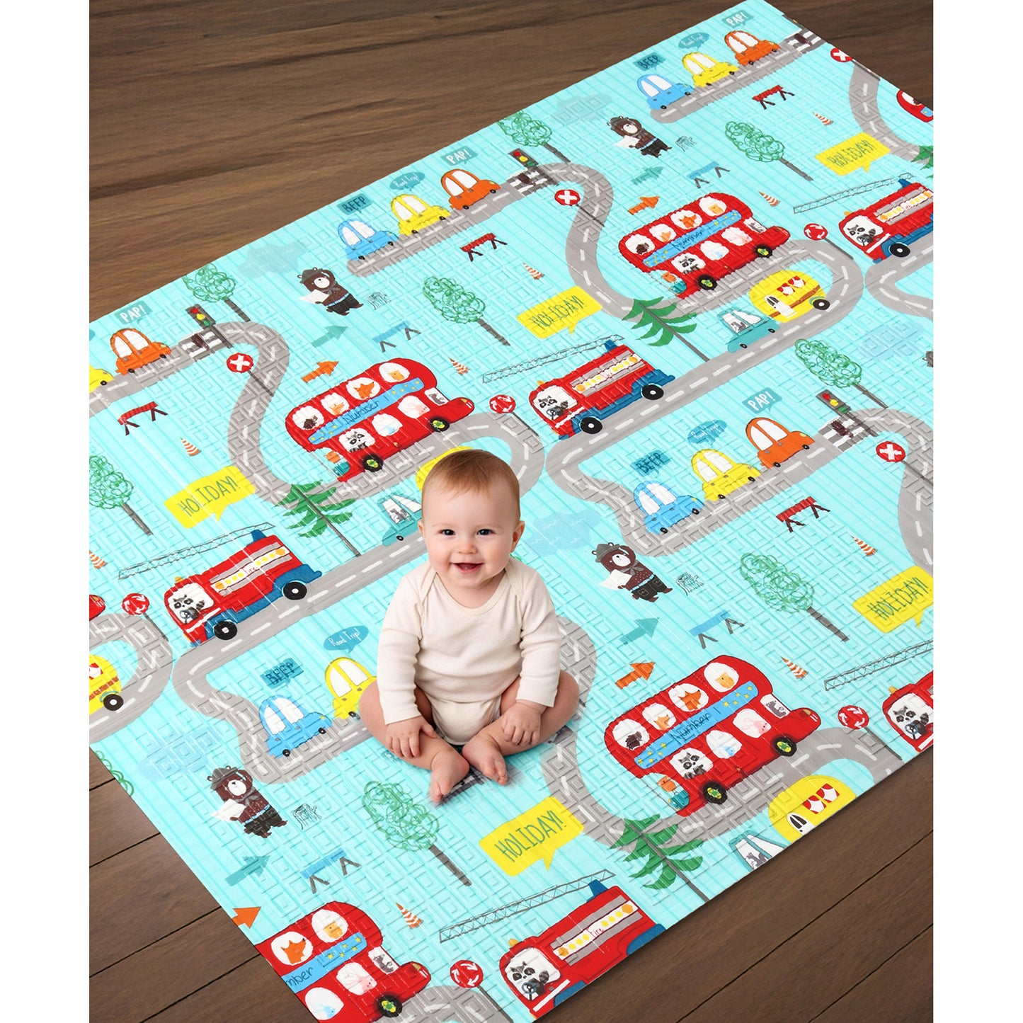Foldable XPE Foam Play Mat – 180 x 200 cm Reversible Educational Mat