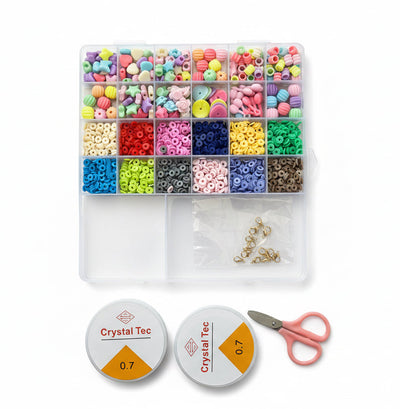 Clay Beads Jewelry Making Kit – 20 Colors DIY Bracelet & Necklace Craft Set No 6