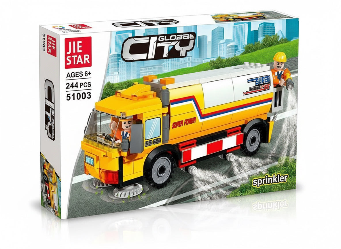 Sprinkler Truck Building Lego Set – 244 Pieces