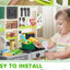 46 Piece Kitchen Toy for Children: Stove with Water Sink, Light and Steam Sound