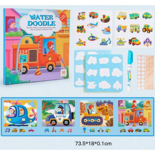 Traffic & City' Magic Water Doodle Book – 2-in-1 Creative Learning