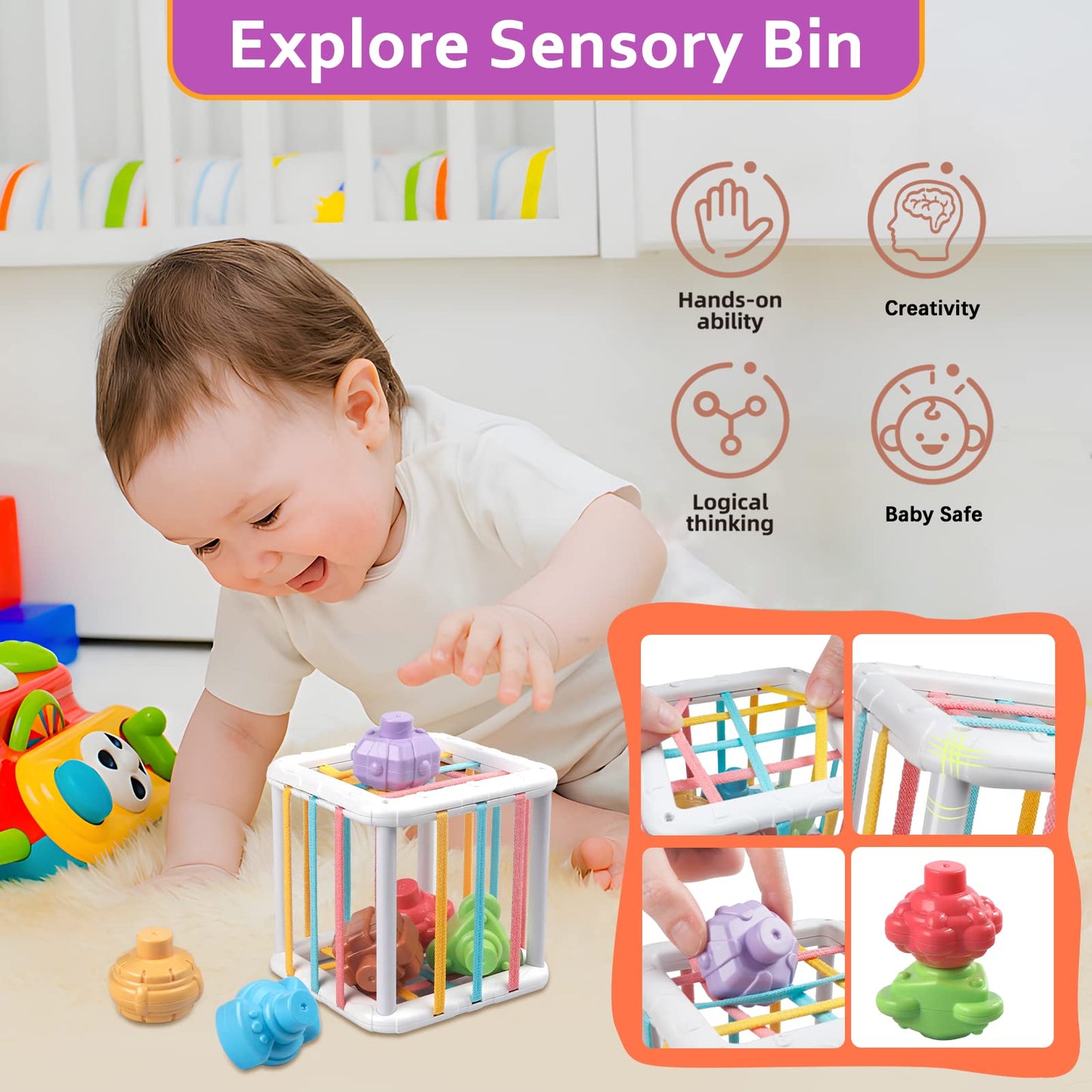 Intelligence Sensory Shape Box – Elastic Shape Sorter Toy for Kids