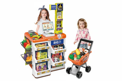 Home Supermarket And Cashier toy 60 pieces( Sounds and Lights)