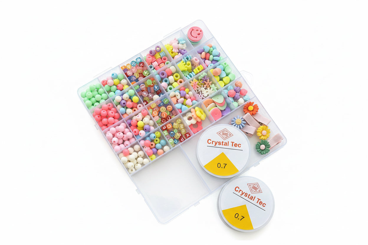 Clay Beads Jewelry Making Kit – 24 Colors DIY Bracelet & Necklace Craft Set No 3