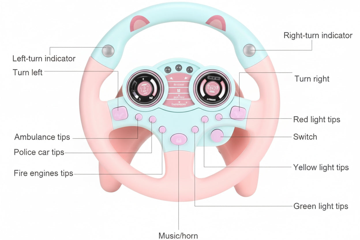 Steering wheel 360 degree toy