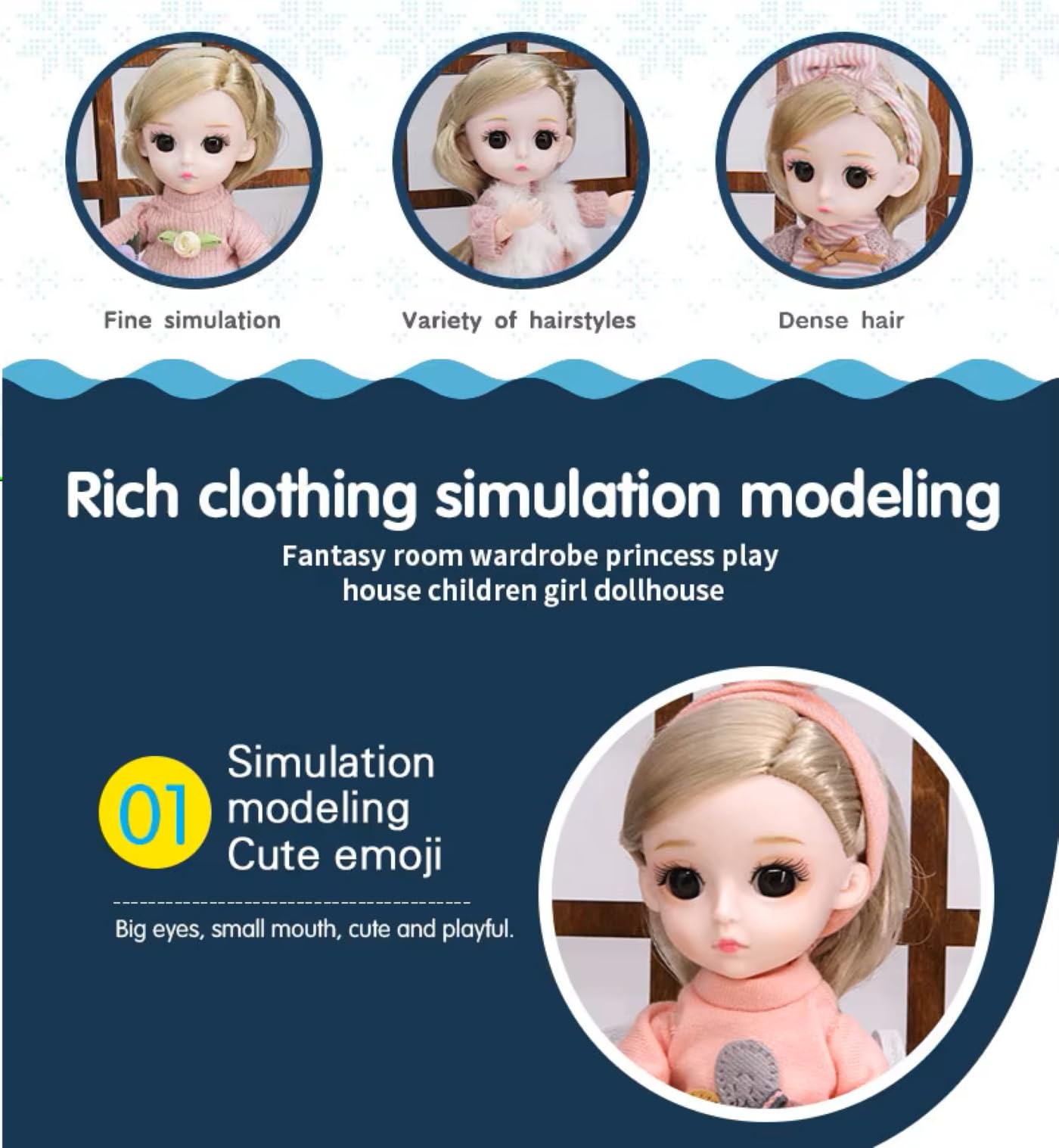 Walala Fashion Small Doll 16cm with Handbag – Jointed Mini Doll