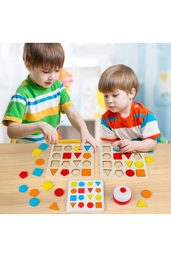 Geometric shapes board challenge toy