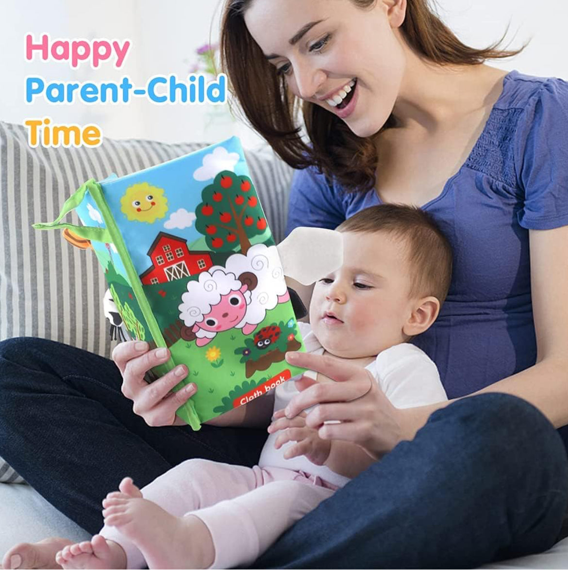 3D Baby Cloth Book – Farm Animals Sensory Soft Book
