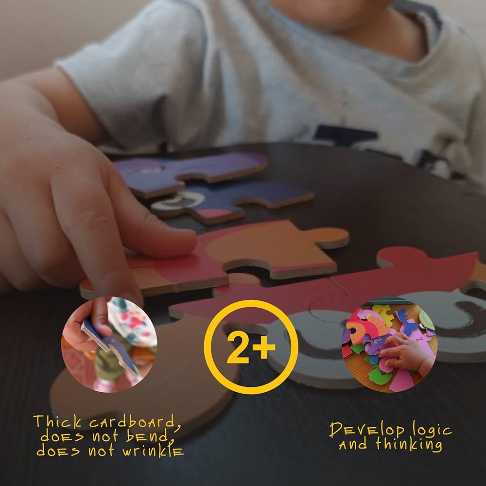 My First Wooden Jigsaw Puzzle Set – Animals in Vehicles Collection (6-in-1 Tin Box)