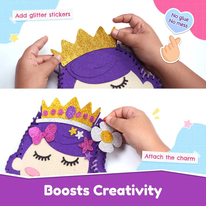 Princess DIY Sling Bag Kit | Ages 4-8 | Spark Creativity & Fine Motor Skills