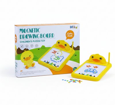 Cute Duck' Magnetic Drawing & Bead Board – Mess-Free Creative Toy