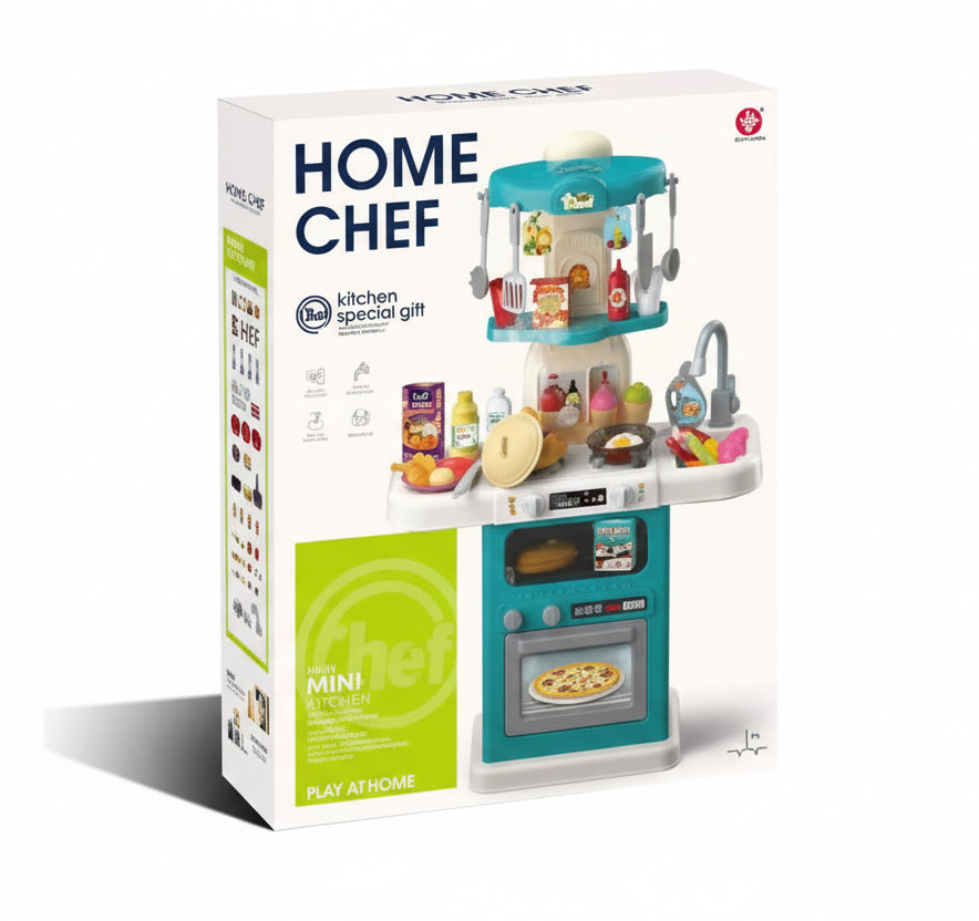 64-Piece Kitchen Playset – Interactive Cooking Station with Light & Sound