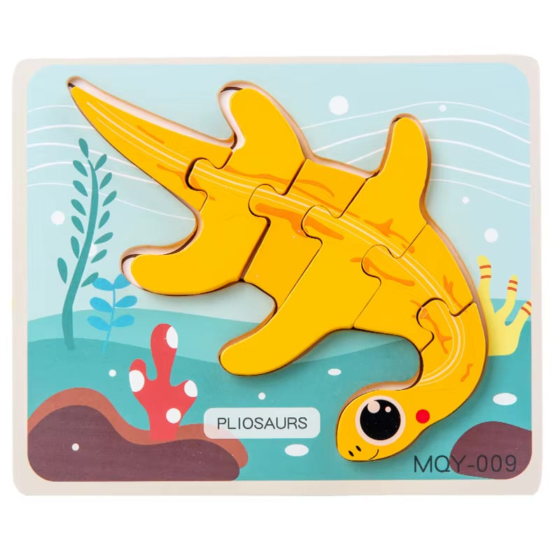Wooden Dinosaur Puzzle – Colorful Educational Toy for Kids