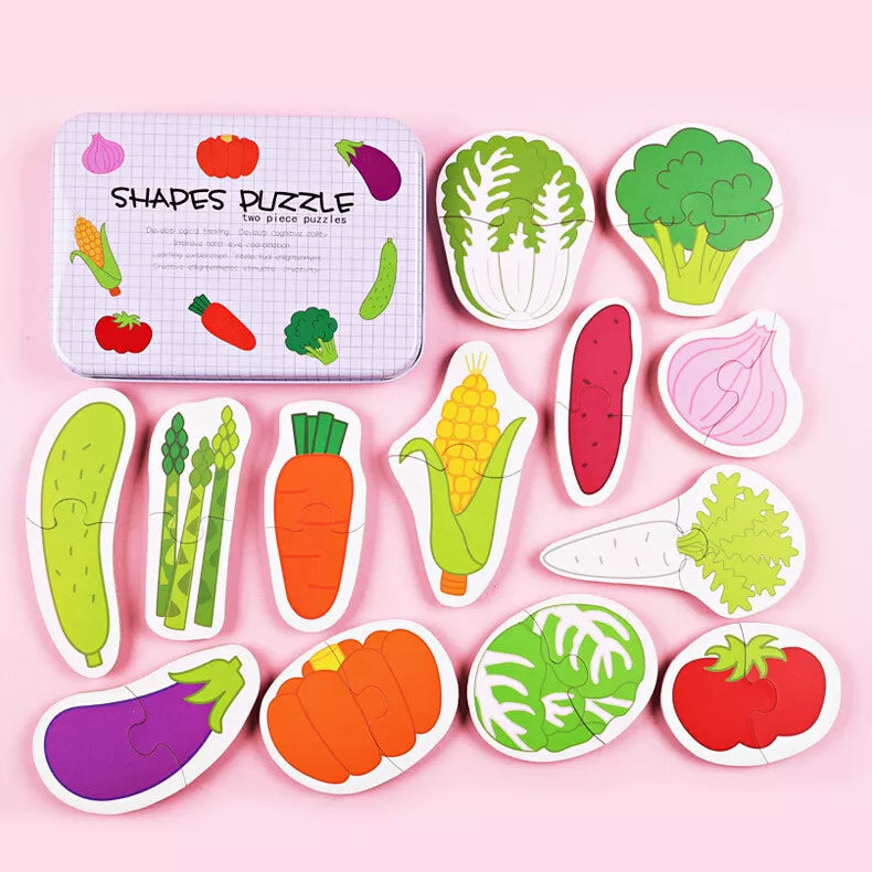 Wooden Vegetables Shape  Puzzle Set( 2 Pieces)
