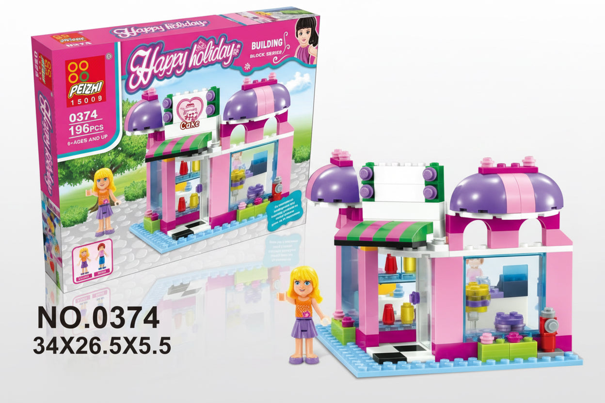 Happy Holiday Cake Shop Building Lego Set – 196 Pieces