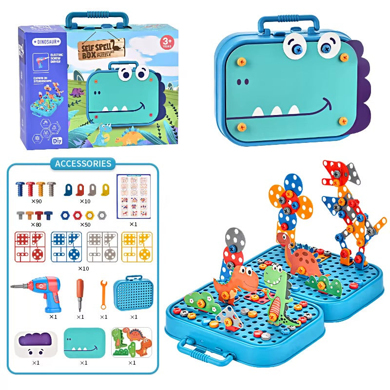 Dinosaur Electric Drill puzzle set 298 pieces