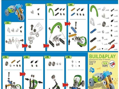 build and play 53 pcs Plastic Meccano