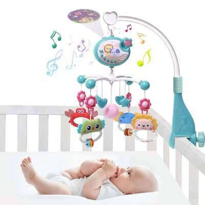 Musical baby crib mobile with lights and music