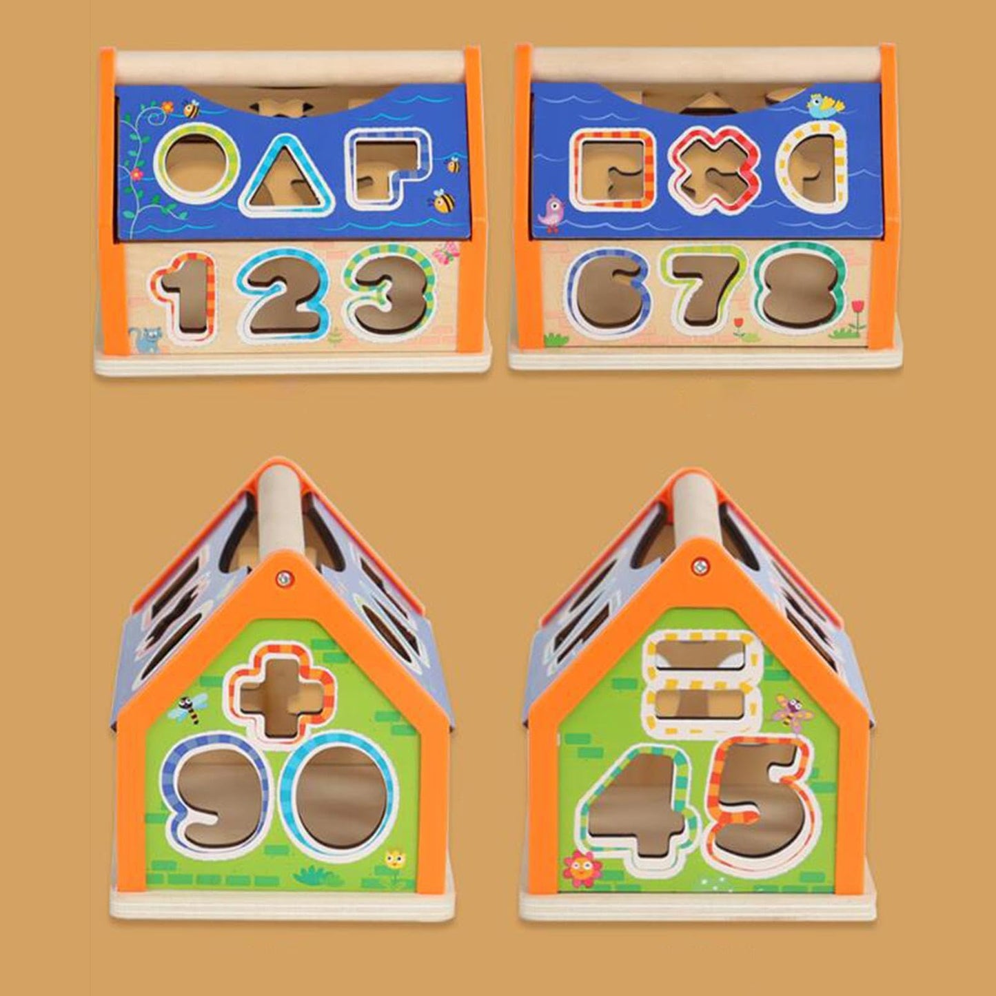 Wooden shape smart house toy
