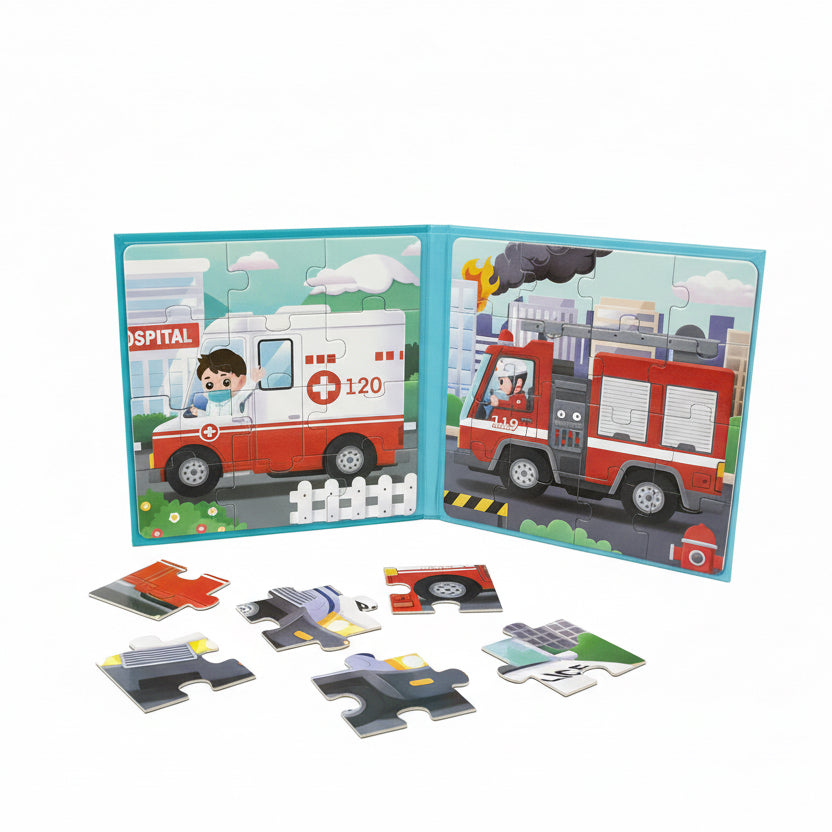 Magnetic Traffic Discovery Puzzle Book – Police Car Edition