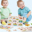 Ultimate Wooden Peg Puzzle bundle– 3-in-1: Farmyard Fun, Wildlife Safari, and Vehicles & Spaceships