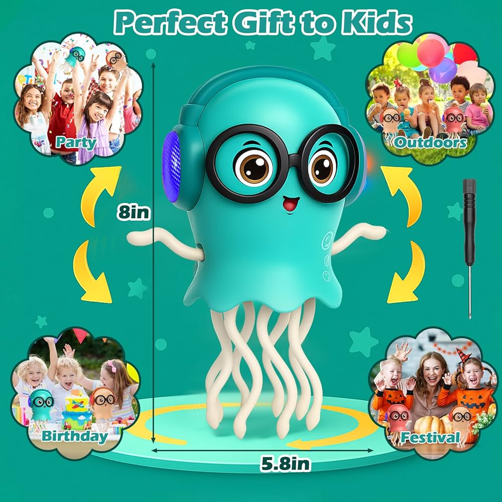 Dancing Jellyfish Musical Toy with LED Lights – Bump & Go Interactive Kids Toy
