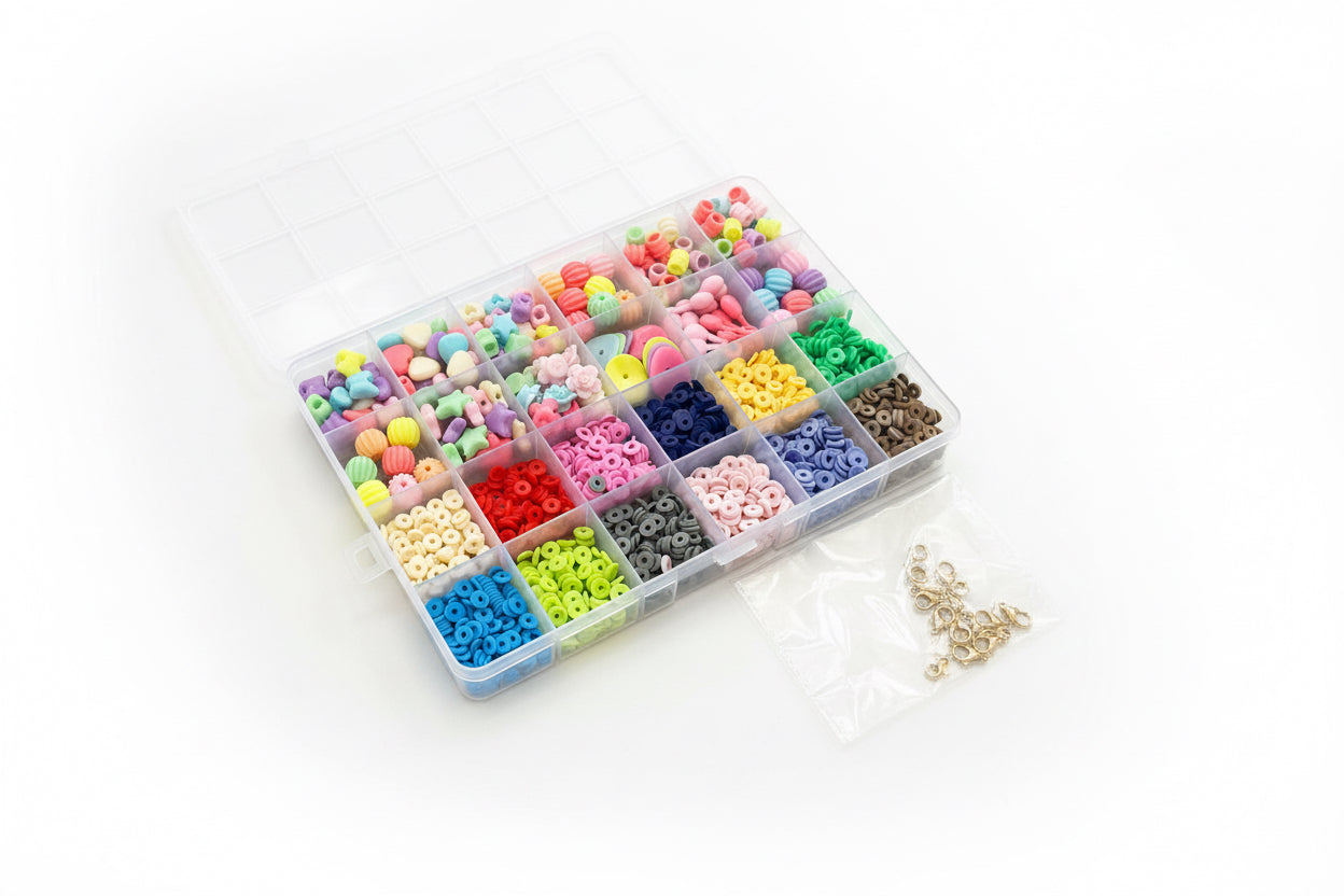 Clay Beads Jewelry Making Kit – 20 Colors DIY Bracelet & Necklace Craft Set No 6
