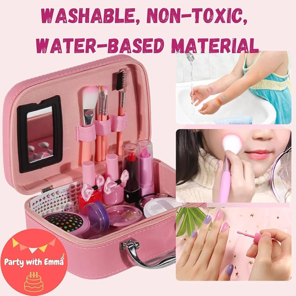 Princess Mermaid Makeup Kit – Washable Glamour Set with Tote Bag