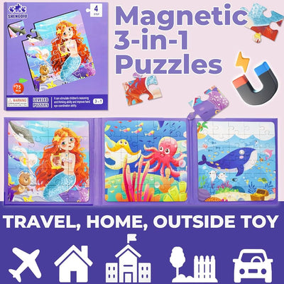 Mermaid Underwater Kingdom 3-in-1 Jigsaw Puzzle – Step 4 Progressive Set