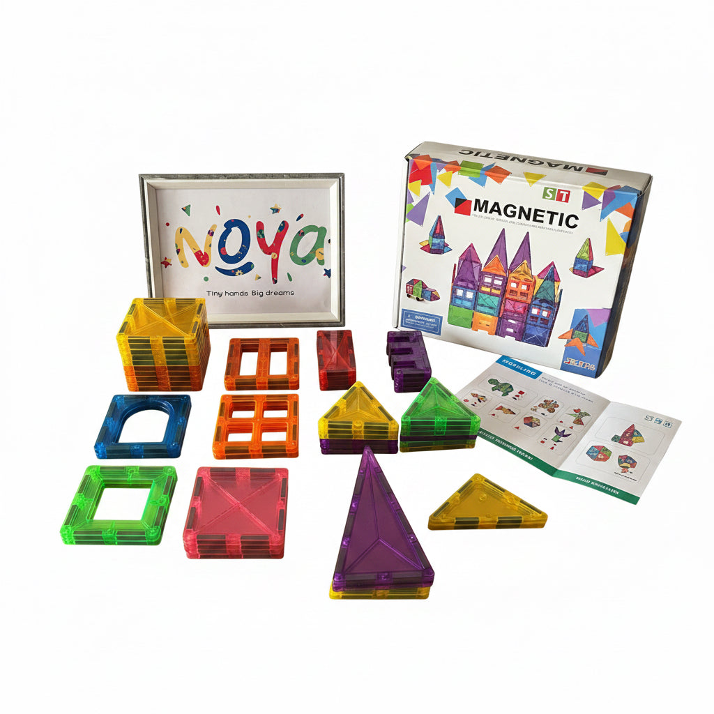 48-Piece Magic Magnetic Building Tiles | Ages 3+ | Master 3D Engineering & Geometric Logic