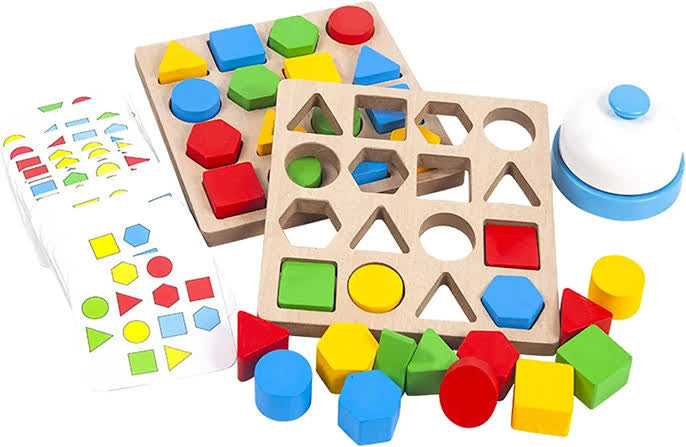 Geometric shapes board challenge toy