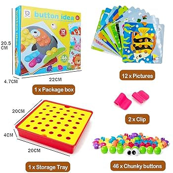 Button Idea Educational Toy – Snap Button Learning Set for Preschoolers