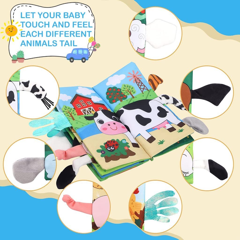 3D Baby Cloth Book – Farm Animals Sensory Soft Book