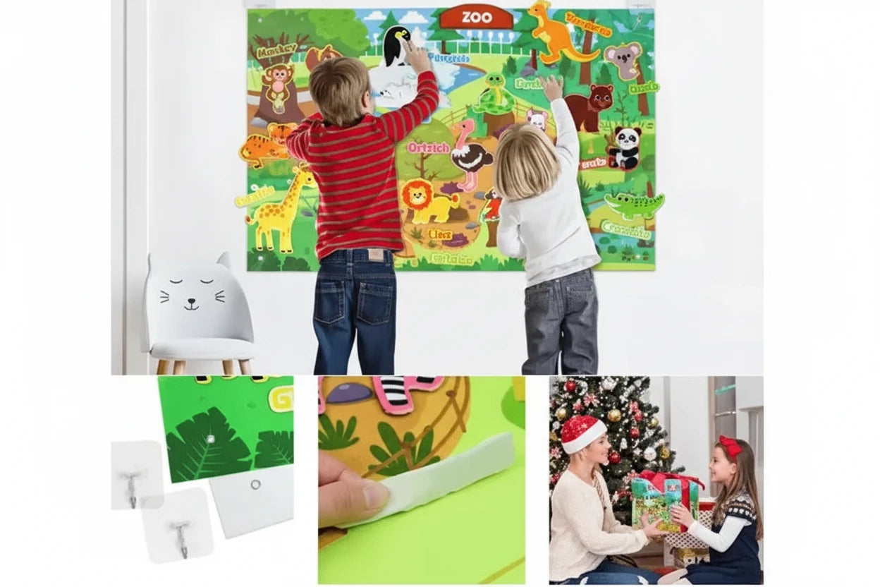 Zoo Animals Felt Story Board – 41-Piece Interactive Learning Set