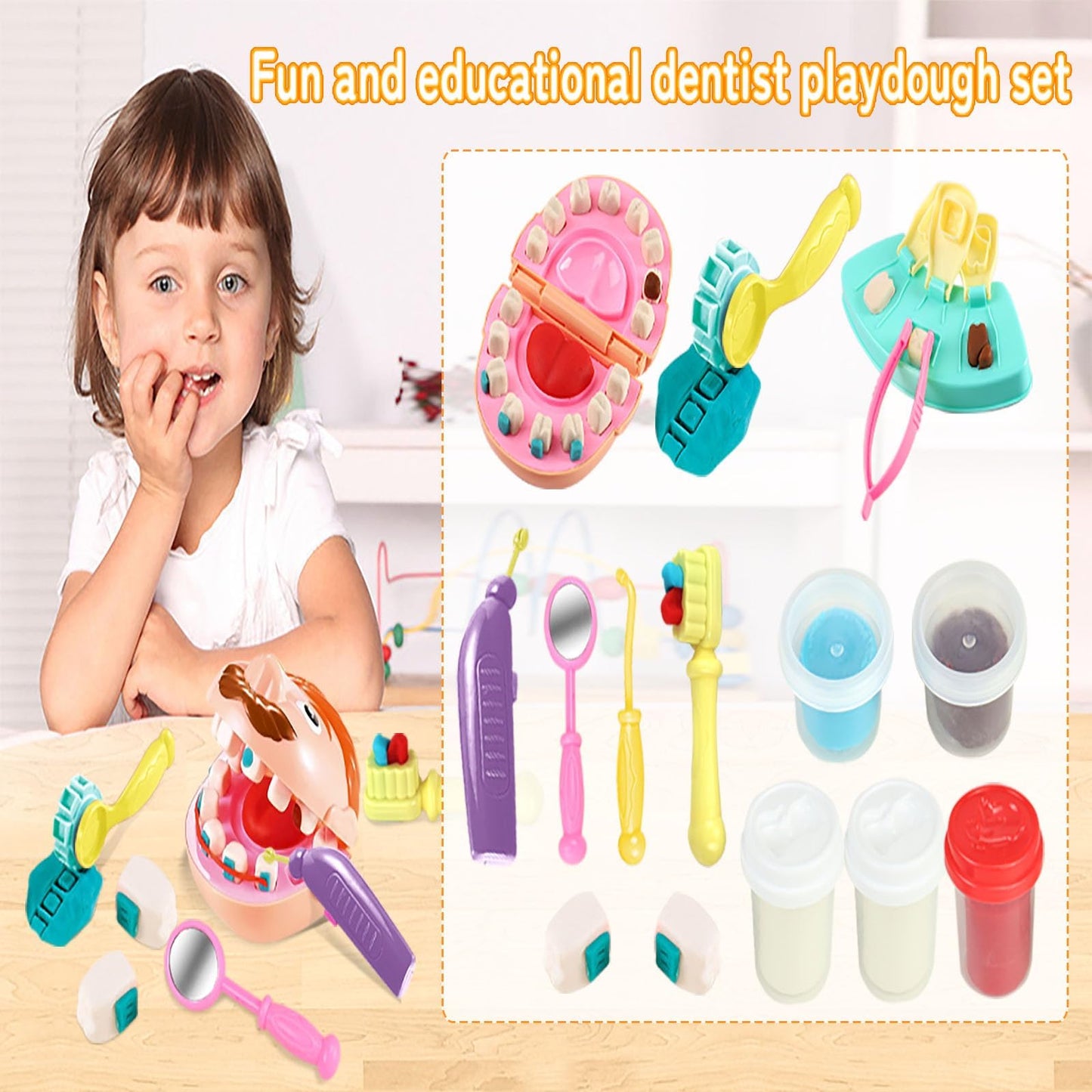 Magic Dough Happy Color Mud Dentist Set.
