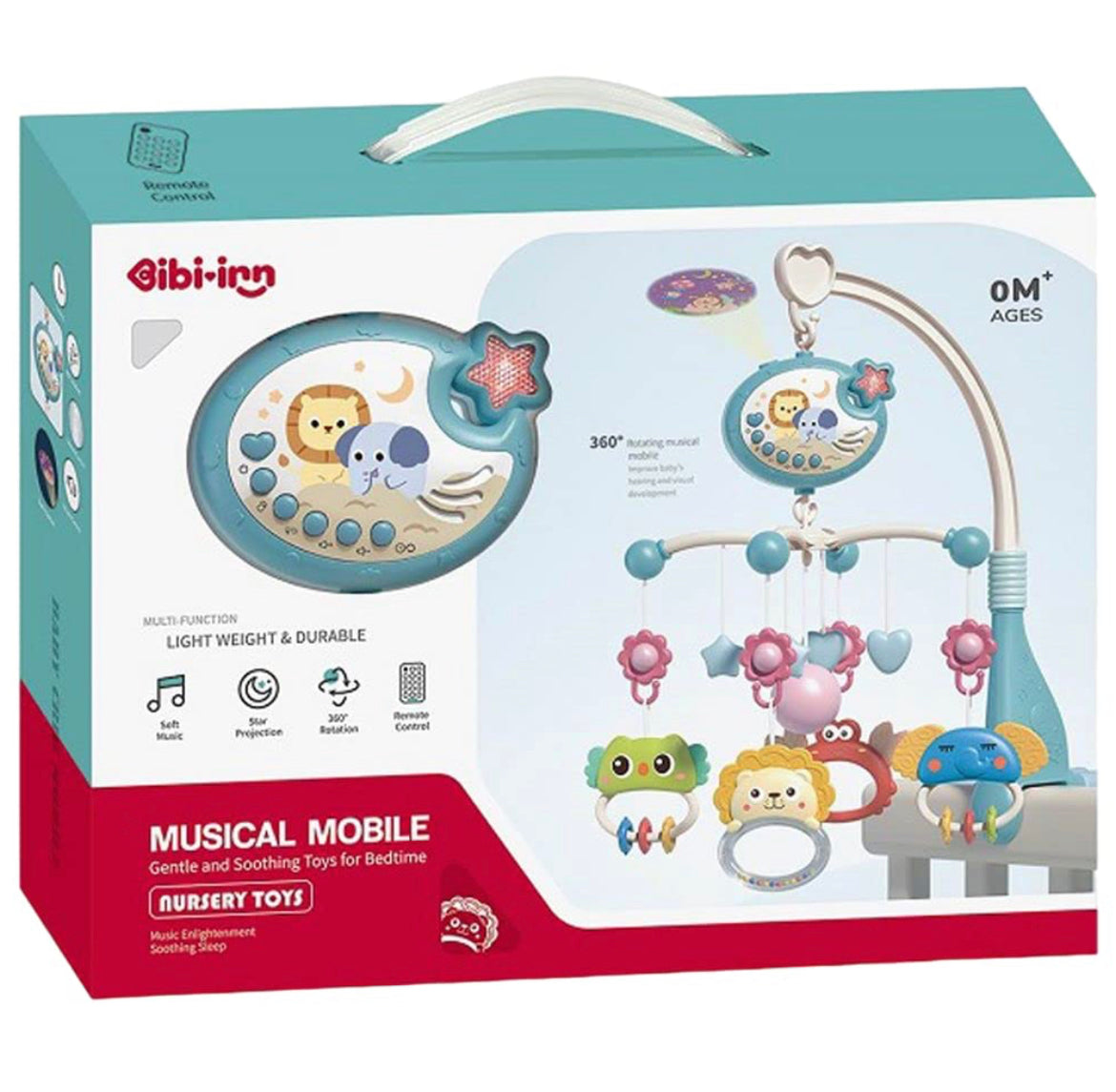 Musical baby crib mobile with lights and music