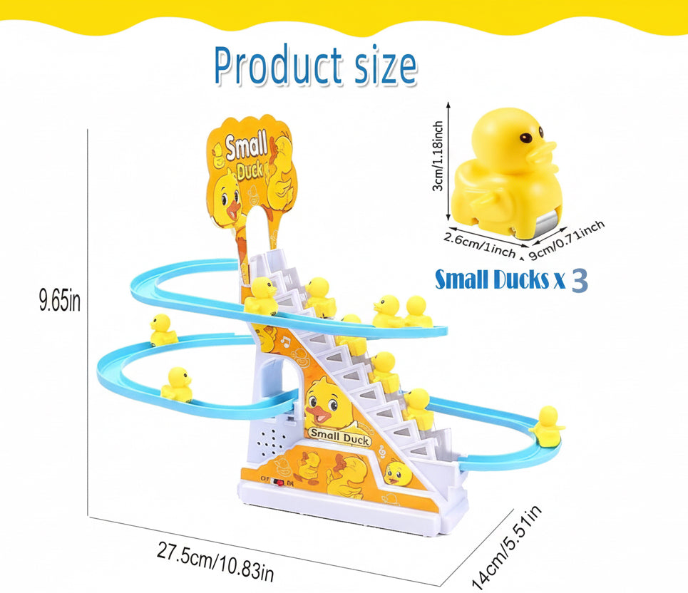 Small Duck Stair-Climbing Track – Musical LED Slide & Escalator