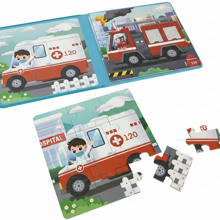 Magnetic Traffic Discovery Puzzle Book – Police Car Edition