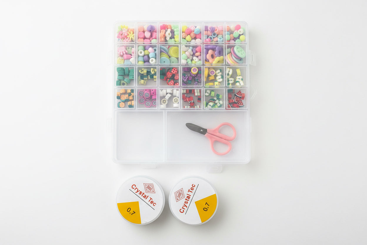 Clay Beads Jewelry Making Kit – 24 Colors DIY Bracelet & Necklace Craft Set No 5