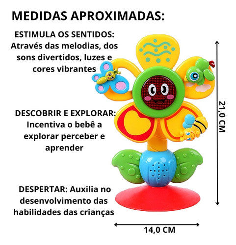 Zoop Toys Flower Interactive Musical Activity Wheel | Ages 6m+ | Master Sensory Calibration & Fine Motor Mechanics