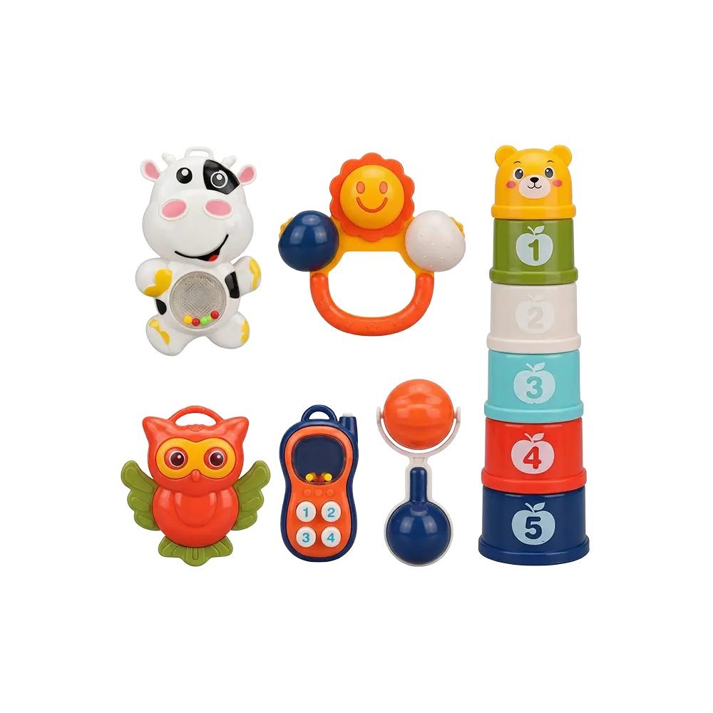 Sensory Exploration Rattle & Stacking Set | Ages 0m+ | Foster Early Sensory & Motor Skills