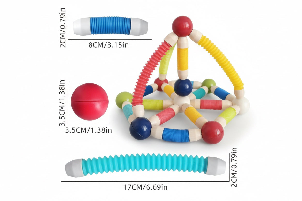 Flexible Magnetic Tube 66-piece Building Set – STEM Creative Construction