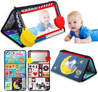 Cloth tummy time mirror book