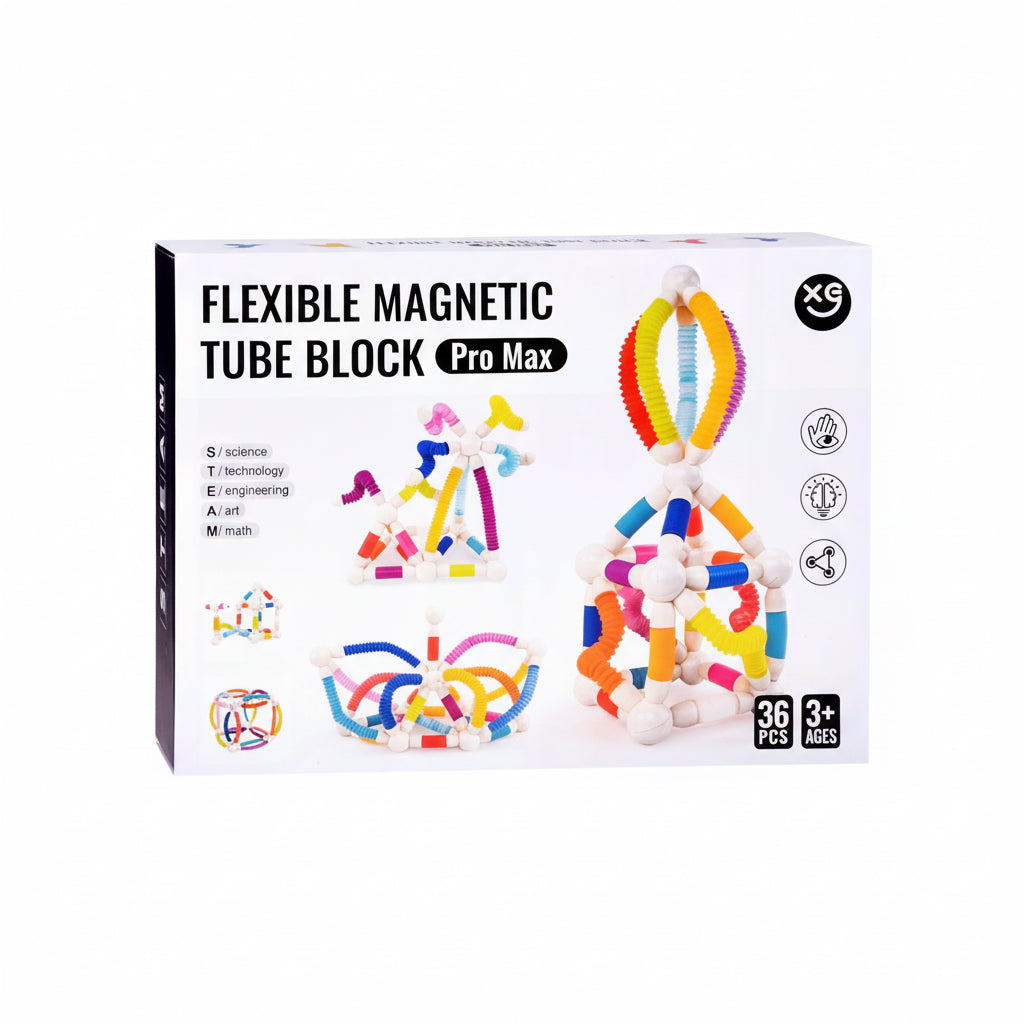 Flexible Magnetic Tube  36-piece Building Set – STEM Creative Construction