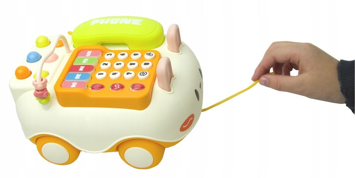 Cute Rabbit Mobile Phone Car Ages 1+ Interactive Sound Toy Gift For Kids