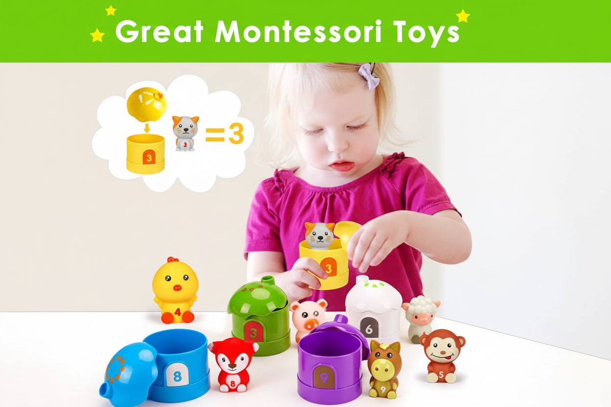 Soft Glue Animals & Houses Educational Toy Set for Toddlers