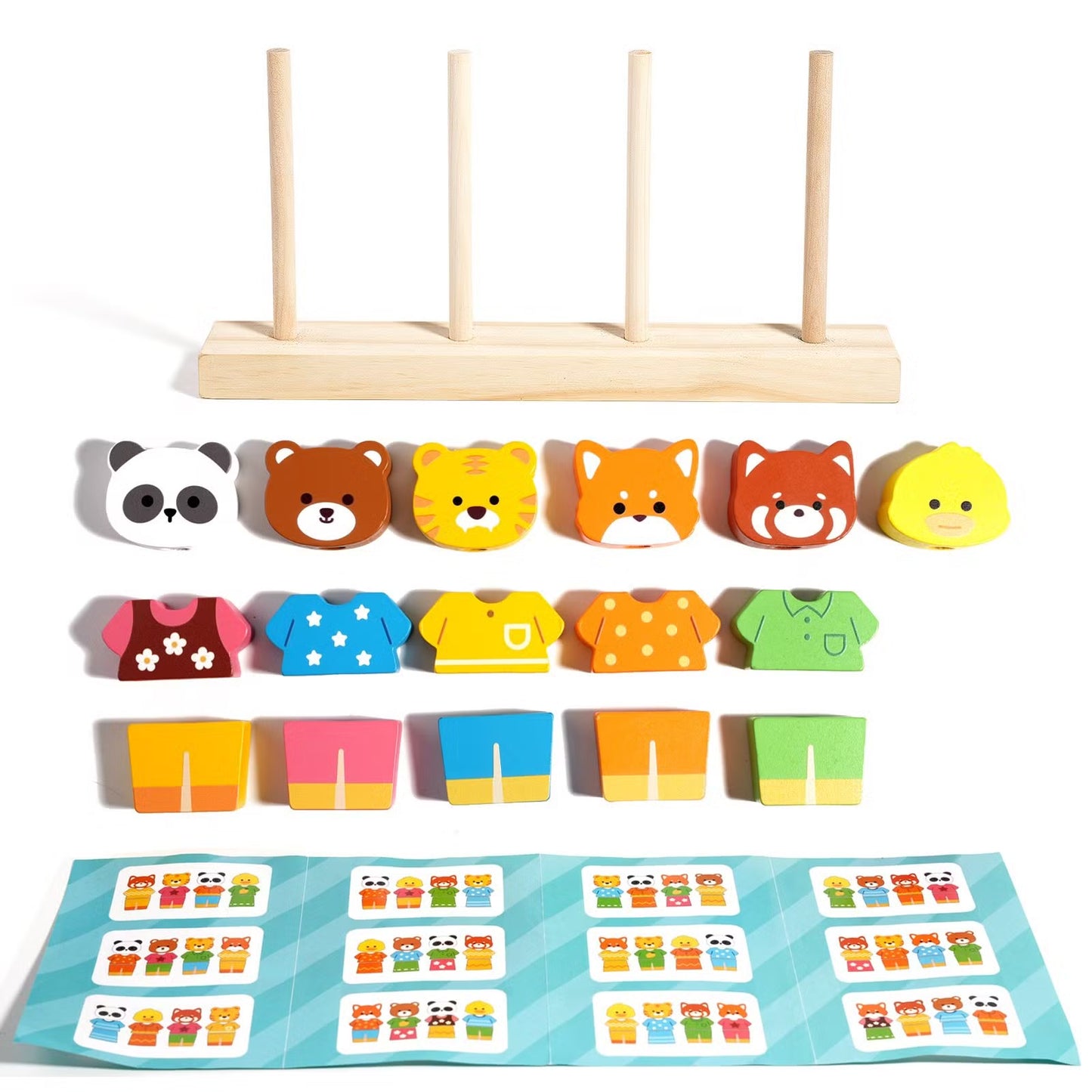 Wooden Mix & Match Dress-Up Puzzle – Montessori Animal Collection
