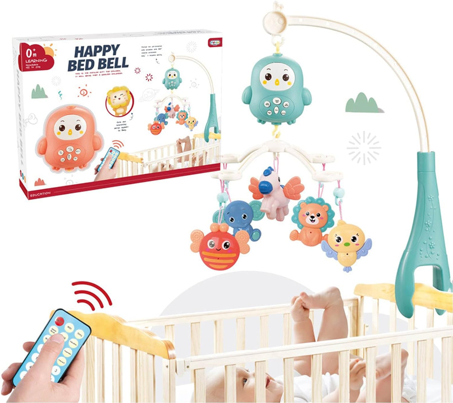 Happy Bed Bell – 360° Rotating Musical Baby Crib Mobile