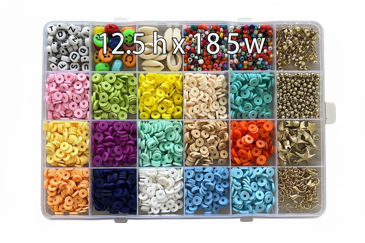 Clay Beads Jewelry Making Kit – 24 Colors DIY Bracelet & Necklace Craft Set No 2